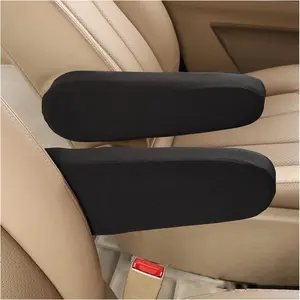 2 count  Front Seat Armrest Covers, Elastic Fabric Auto Seat Armrest Protectors, Universal Seat Arm Rest Cover Replacement,  Interior Decor Accessories (Black)