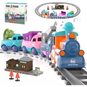 Electric Train Set for Toddler 2-4, Control Music Train Toy with Light Tracks, Toddler Toys for 2-5 Year Old Boys Baby Birthday Gifts