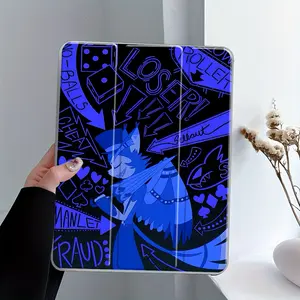 Neon Rebel Fox Art Three-tiered stand iPad case, Accessories, Transparent Acrylic Back Panel With Pencil Slot, Suitable for All models of ipad, Scratch-resistant Ultra-thin Protective Case, Shock-resistant Full Cover Suitable for Office, School, Home
