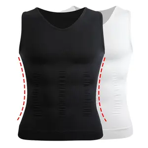 Mens Compression Shirt, Tummy Control Vest, Activewear Workout Tank Tops Gynecomastia Compression Shirts, Seamless Shapewear