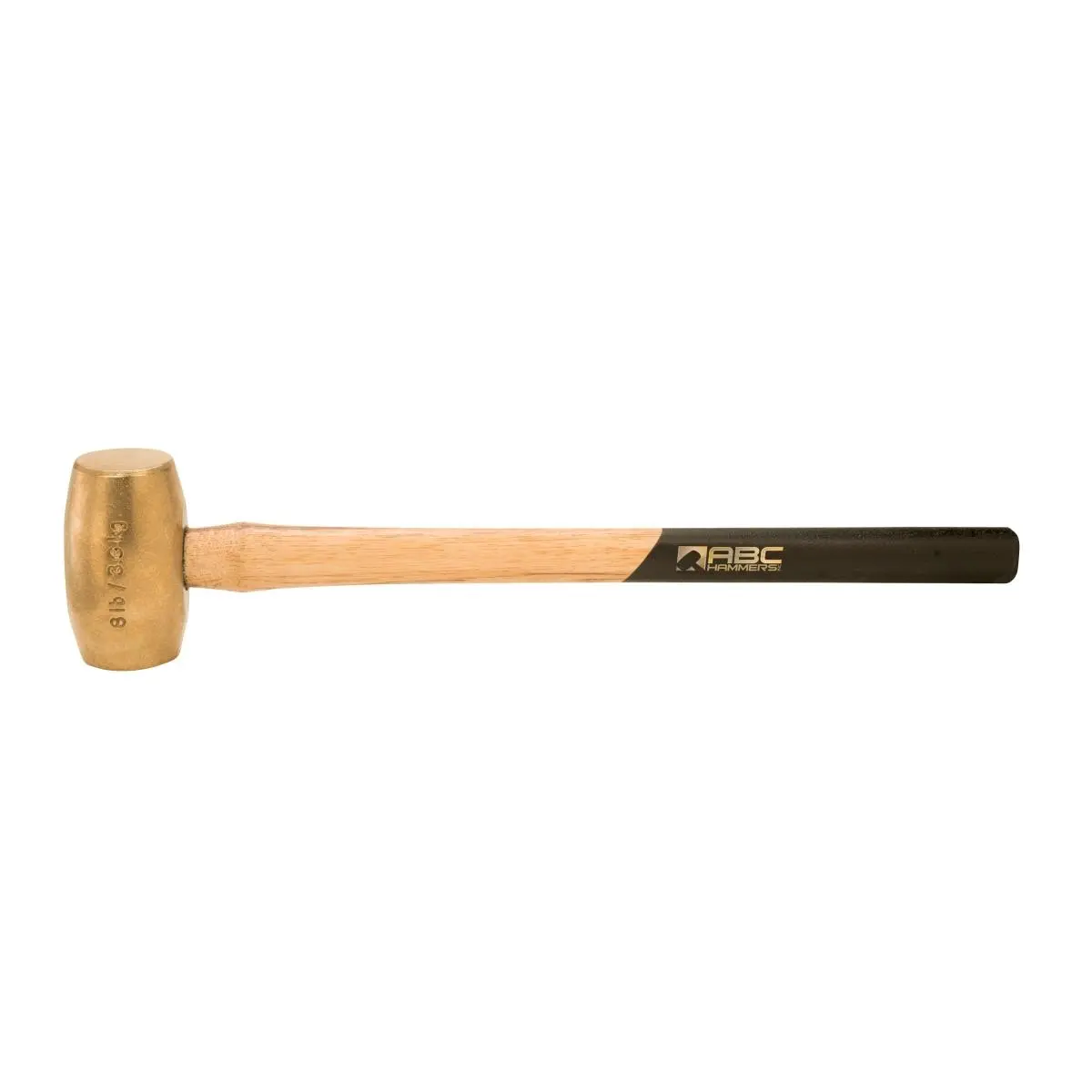 212 MAIN 8lb Ball Pein Brass Hammer, 24in Wooden Grip, 5in Head Length, Urethane Coating, Surface-Safe UV-Protected Hand Tool with Better Durability for Carpentry, DIY Tools