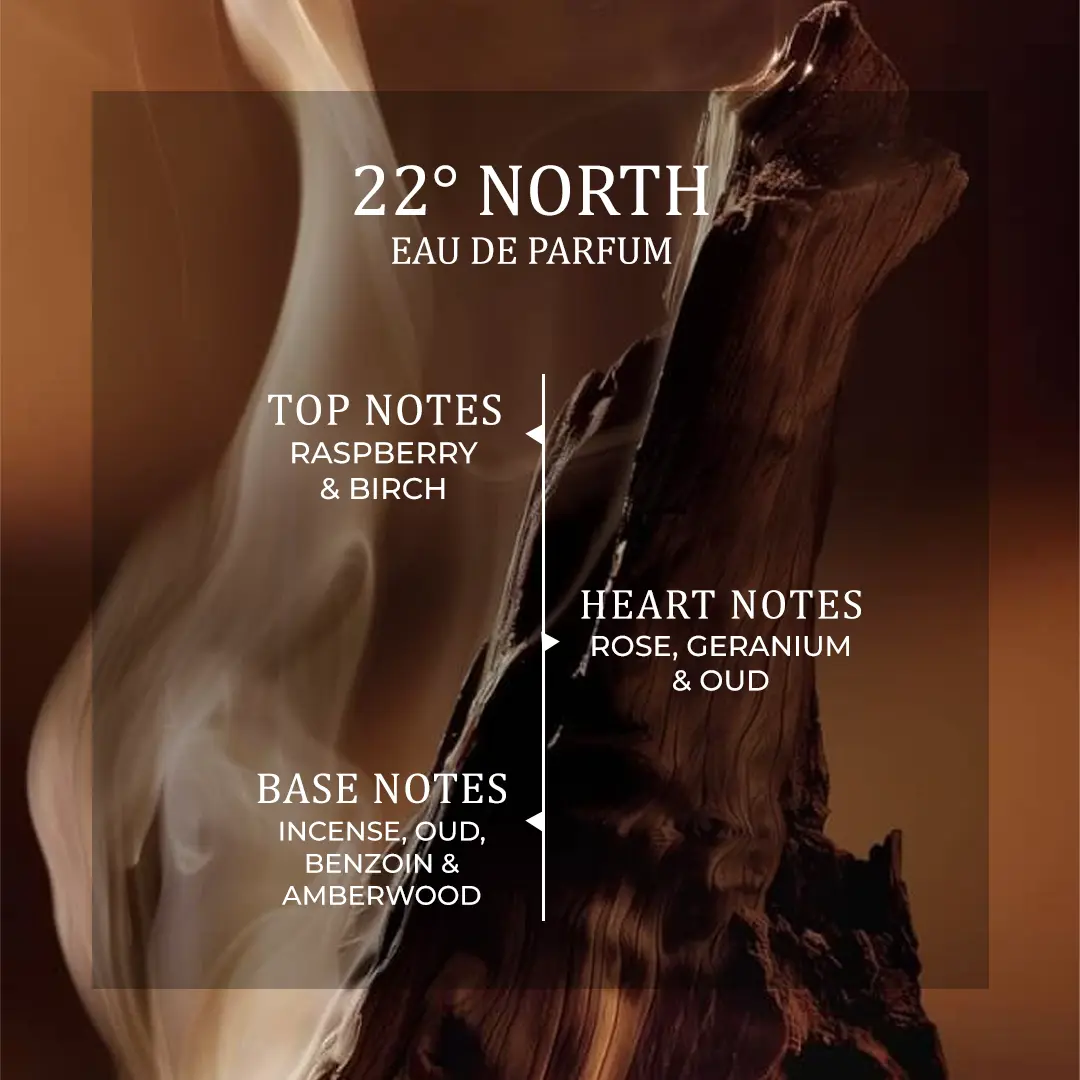 EMBAROUGE 22° North Men's Fragrance | Perfume for Men | Wood Top note | 100 ml pack | 3.4 Fl. Oz. | Wood and Amber fragrance | Gift for Men | Eau de Parfum EDP