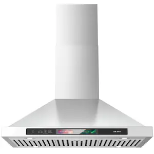 BRANO 30-inch Wall Mount Range Hood 900 CFM, Voice/Gesture/Touch Control,4-Speed Exhaust Fan,Stainless Steel Kitchen Hood,LED Adjustable Lights