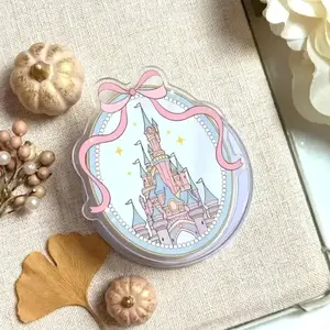 Pastel Castle MagSafe Phone Grip, Cute Fairytale Aesthetic Pop Socket, Magnetic Phone Stand Holder for iPhone Kindle, Princess Gift for Her Kawaii Style