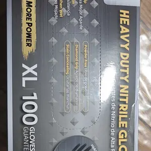 GP Craft 8Mil Diamond Textured Nitrile Disposable Gloves - 100PCS Black Latex Free Powder-Free Ambidextrous Safety Gear for Automotive Plumbing & Industrial Use Cleaning Box