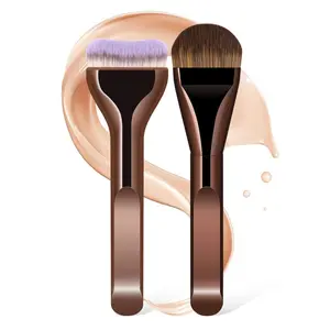 2-Piece Flat Top + Wide Foundation Brush Set, Ultra-Soft Bristles for Even Application, Time-Saving Makeup Tool for Flawless Base, Soft Cosmetic Brushes, Makeup Brush Kit