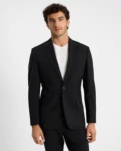 Express Classic Black Wool-Blend Washable Modern Tech Suit Jacket