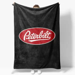 Soft Cozy Fleece Throw Blanket Black Red Logo Lightweight Durable for Living Room Office Couch Bed Travel All Seasons Warm Comfortable Everyday Use