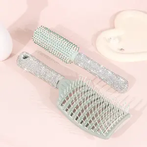 Diamond-Encrusted Detangling Comb, Breathable Design, Suitable for Long Short Curly Straight Hair, No Heat Needed, Soft Comfortable