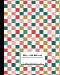 Colorful Grid Composition Notebook: College-Ruled, 7.5 x 9.25 Inches, 120 Pages, Soft Matte Cover