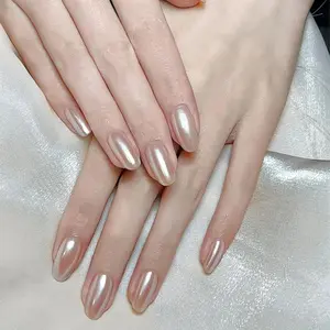 Pearl Pink Nail Polish, 10ml Quick Dry Nail Lacquer, Super Lustrous Nail Enamel Polish, Shimmer Iridescent Ultrachrome Art Varnish, 0.34 fl oz (Pearl Pink)