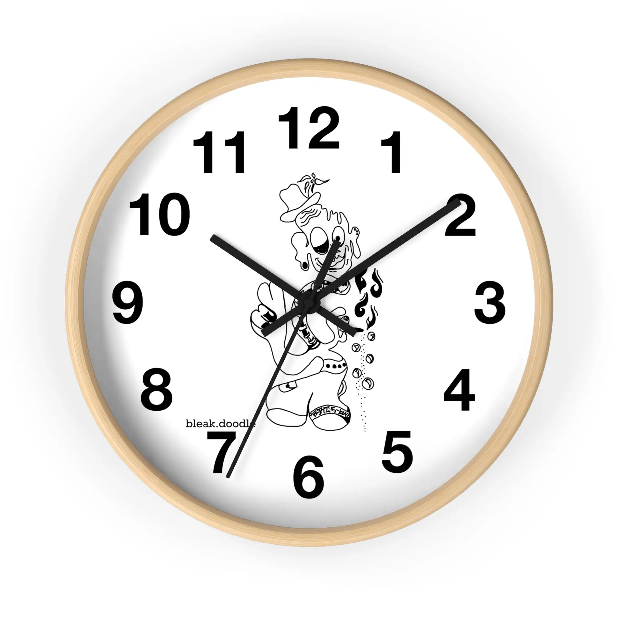 Wall Clock — Whimsical Melting Clown Illustration Decorative Clock