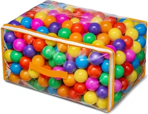 Ball Pit Balls for Baby and Toddler Phthalate Free BPA Free Crush Proof Plastic - Multicolored Pit Balls in Reusable Play Toys for Kids with Storage Bag