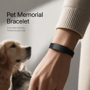 Pet Memorial Bracelet Adjustable | Ash & Fur Keepsake Jewelry | Waterproof Stainless Steel Braided Bracelet for Cat & Dog Lovers Gift