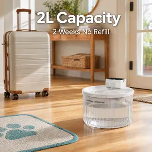 Wireless Cat Water Fountain with Smart Sensing Technology, Cordless Freedom Without Outlets, whipser quiet, 2L arge Capacity,2Weeks No Refill, 30 Days Long Battery Life Prevents Wire Chewing and Messy Cords for Safe Pet Hydration