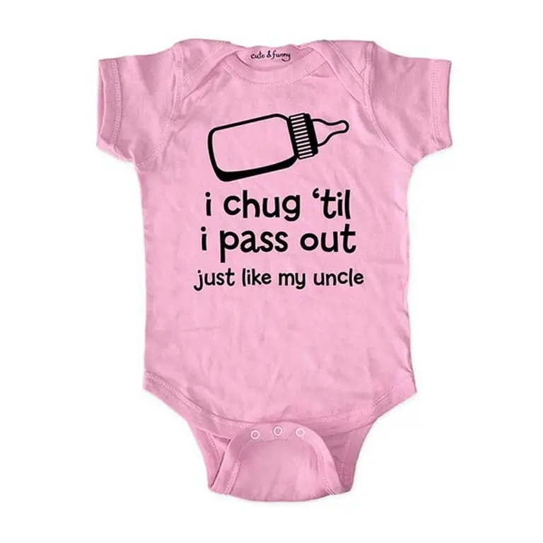 Newborn Onesies I chug' Til I pass out Just like My uncle, Cute Baby Onesie, Baby Shower Gift, Grandparent Baby Announcement Onesie, Baby Clothes, Coming Home Cute Outfit, Funny Baby Onesie BodySuit or Toddler T-Shirt, Gift for kids, Gift for new moms