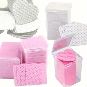 200 Pcs/Box Lint Free Nail Wipes With Case Non-Woven Nail Polish Remover Pads - Soft Lint Free Wipes, Nail Wipes for Gel Nails Lint Free - DIY Nail Salon Supplies Nail Art Remover