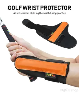 Includes shipping cost: golf swing training aid wrist brace, durable PU leather wrist corrector for proper technique, double strap, secure fit, golf training aid for beginners, golf equipment, golf accessories