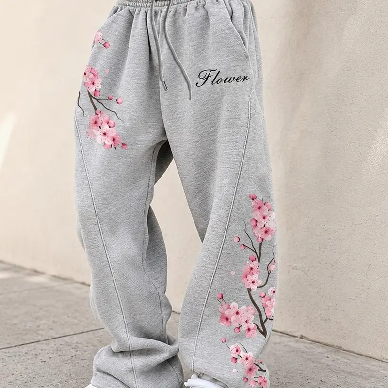 Men's Oversized Cherry Print Knitted Elastic Baggy Sweatpants - Lightweight Quick-Dry Cool & Breathable Polyester Comfy Mens Clothing, Graphic Clothing for Gym & Spring Activities, Machine Washable