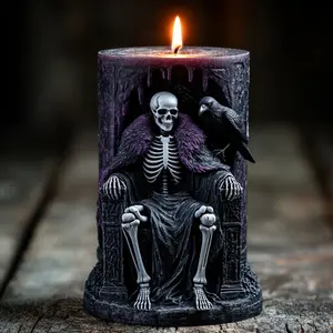 Gothic Skull Throne Wax Candle Silicone Mold, Reusable DIY Aromatherapy Relief Maker, Model Xinghao P154, No Ca Prop 65 Warning