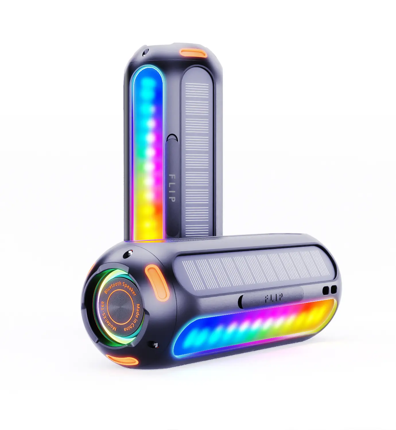 Magnetic Golf Bluetooth Speaker with Solar Charging 30H Playtime, 7 Colorful Flashing Lights Outdoor Waterproof Portable Wireless, for Golf Cart Gifts Hiking Camping bluetooth speaker Audio Smartphone