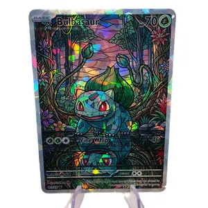 Stained Glass Bulbasaur Custom Full Art Card - Kanto Starter Set