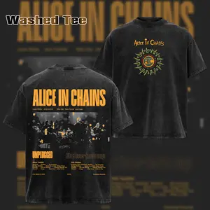 Retro Alice In Chains Unplugged 1996 Vintage Washed Tee , Alice In Chains T-shirt & Hoodie , Washed Oversized T-Shirt , Rock Band Shirt, Retro Music Tee, Rock Music Lover Shirt, Vintage Band Shirts Casual Fabric Fit Top , Top Men's and Women's Clothing