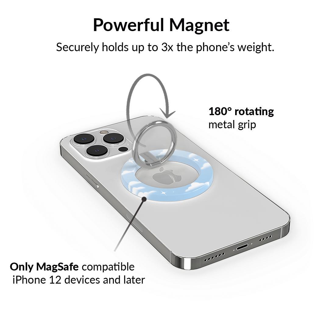 Velvet Caviar In the Clouds Stardust MagSafe Grip Ring – Magnetic Phone Grip & Stand for iPhone with Sparkling Design