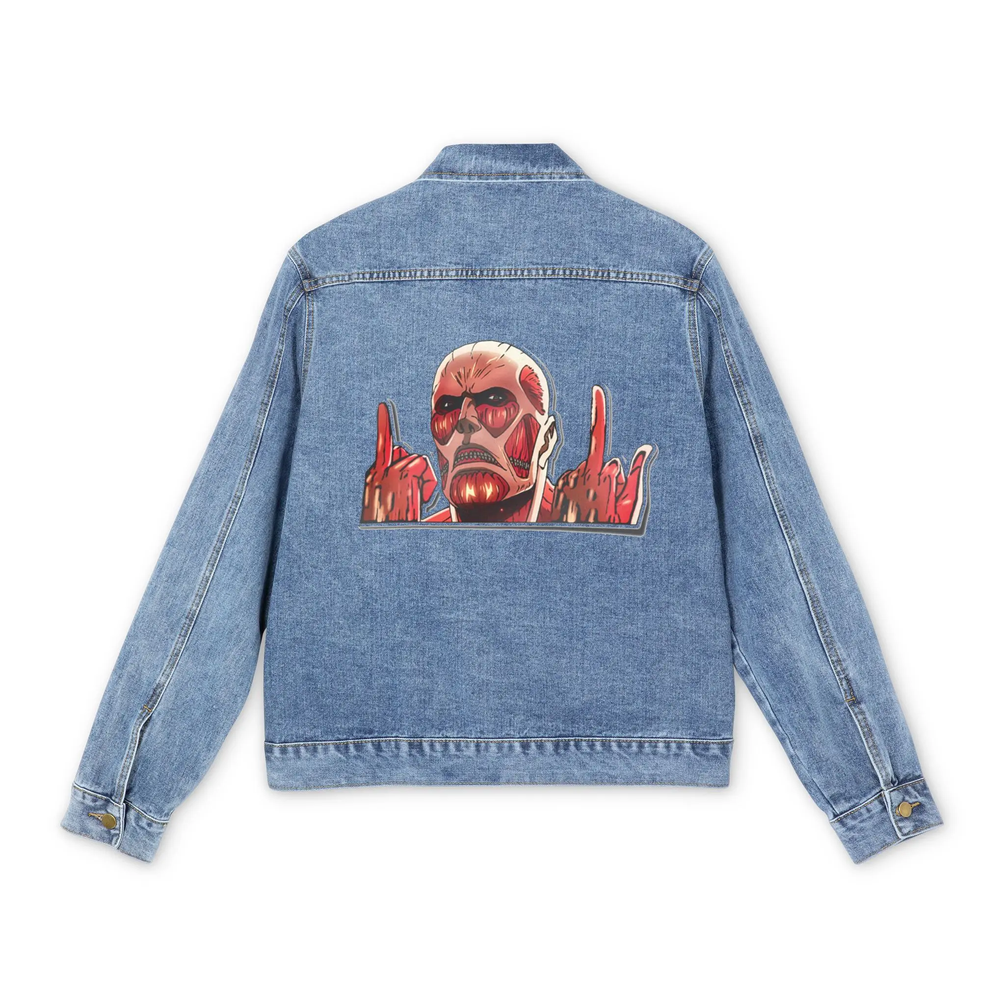 Anime Denim Jacket for Men, Japanese Cartoon Graphic, Otaku Streetwear, Manga Fashion Coat, Anime Lover Gift, DBZ, JJK, Naruto, JuJitsu Kaisen, Itadori, yuji, Satoru, Gojo, sasuke, DMS, demonslayer, Asian Style Outerwear,