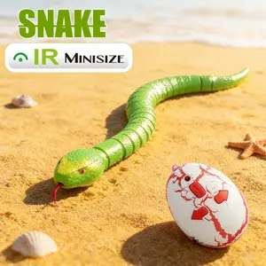 Remote Control Snake Toy RC&Robot Electric Snake Toy Fast Moving of Fake Rattlesnake Christmas Halloween Toys Party Favor Gifts Joke Prank for Kids Boys(Green)