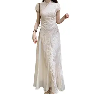 SYHAN 2026 Latest Women's Spring Modern Chinese Floral Improved Qipao Niche Design Gentle Gorgeous Comfortable Fashion Maxi Dress
