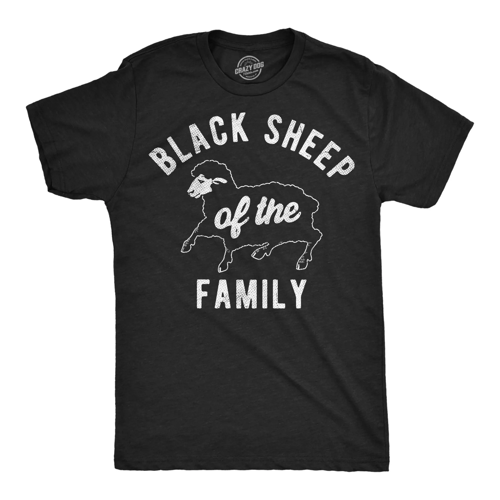 Mens Funny T Shirts Black Sheep of The Family Sarcastic Graphic Novelty Tee for Men Mens Funny T Shirts Cool Vintage Fashion T-Shirt Gift Classic Menswear Sarcastic Apparel for Men Funny Animal Short Sleeve Black -