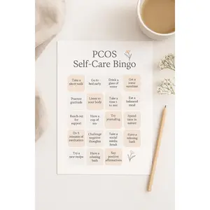 PCOS self-care Bingo Card