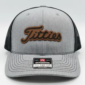 Titties Golf Hat – Funny Leather Patch Snapback Hat, Trucker Cap, Golf Humor Meme Hat, Bold Funny Hat, Viral Gift For Him, Golfer Style Cap