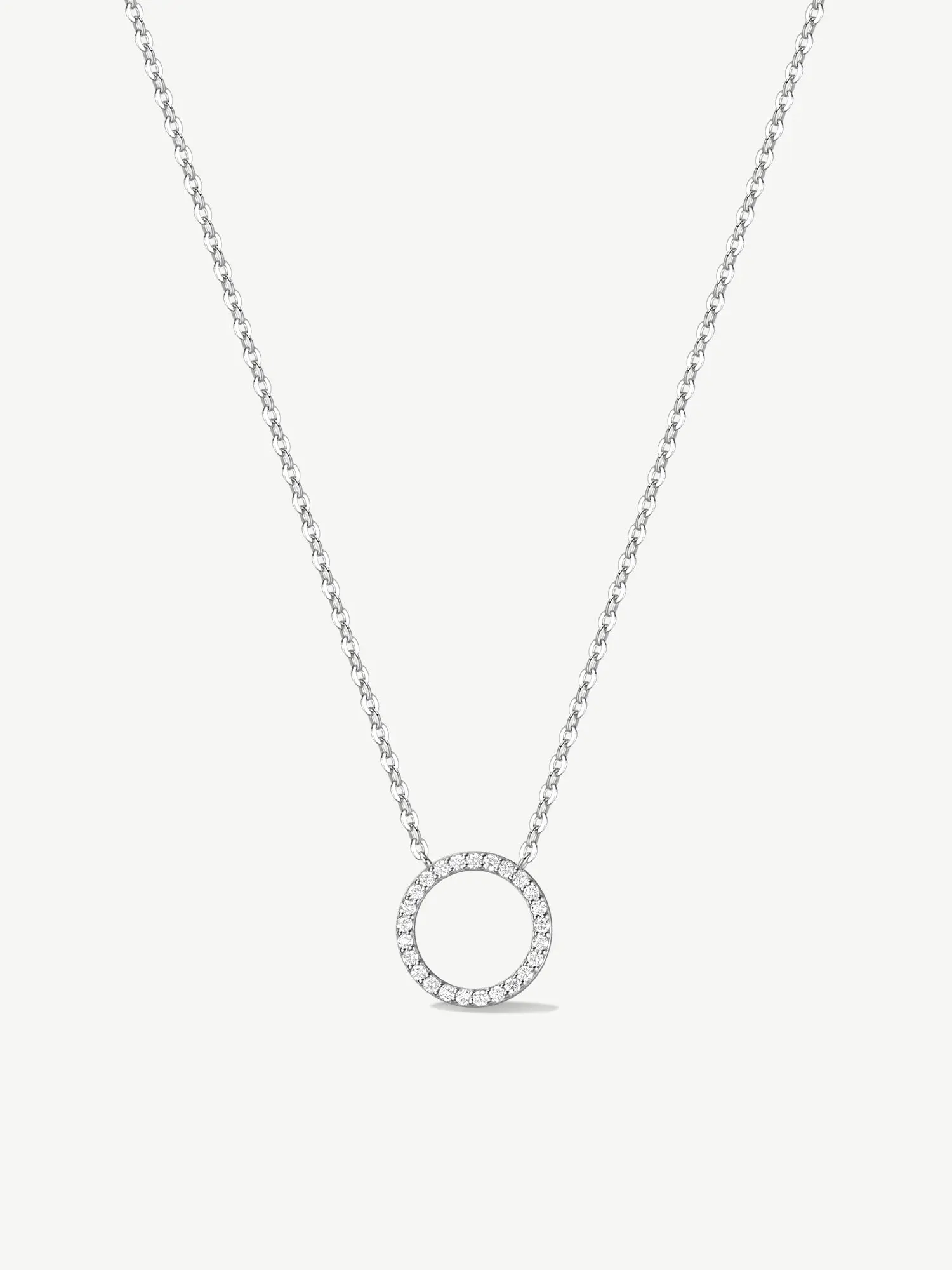 "Circle of Light" Round Halo Pendant Paved With Lab Grown Diamond Pendant Necklace in Sterling Silver Promise Anniversary Birthday Gifts for Women