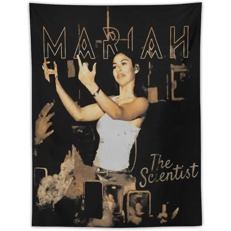 Mariah The Scientist Music Linen-Cotton Light Tapestry Wall Hanging - 30x40inch Anti-Pilling Hangable Home Textile, Outdoor-Ready Room Decor for Teen Girls (Great for Decorating My Apartment)