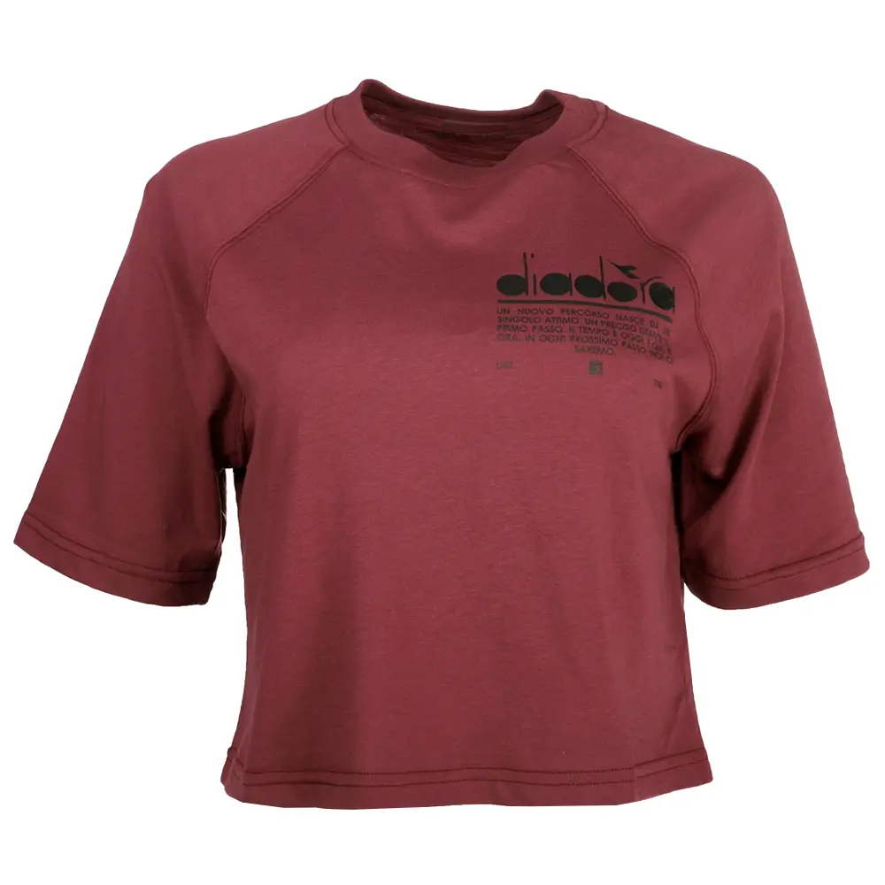 diadora Womens Manifesto Crew Neck Short Sleeve Casual Tops Casual - Purple