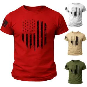 New Men's Distressed American Flag T-Shirt Patriotic Graphic Comfortable Fit Casual Wear for Men unisex shirt