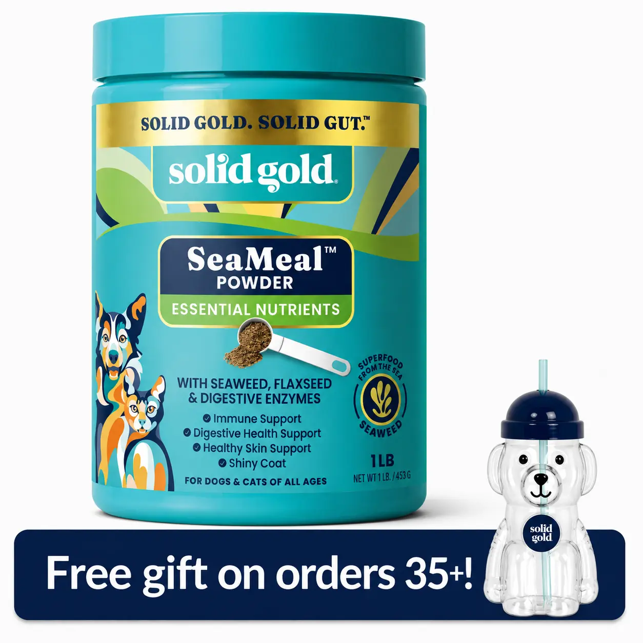 Solid Gold SeaMeal Daily Wellness Supplement Powder for Dogs & Cats