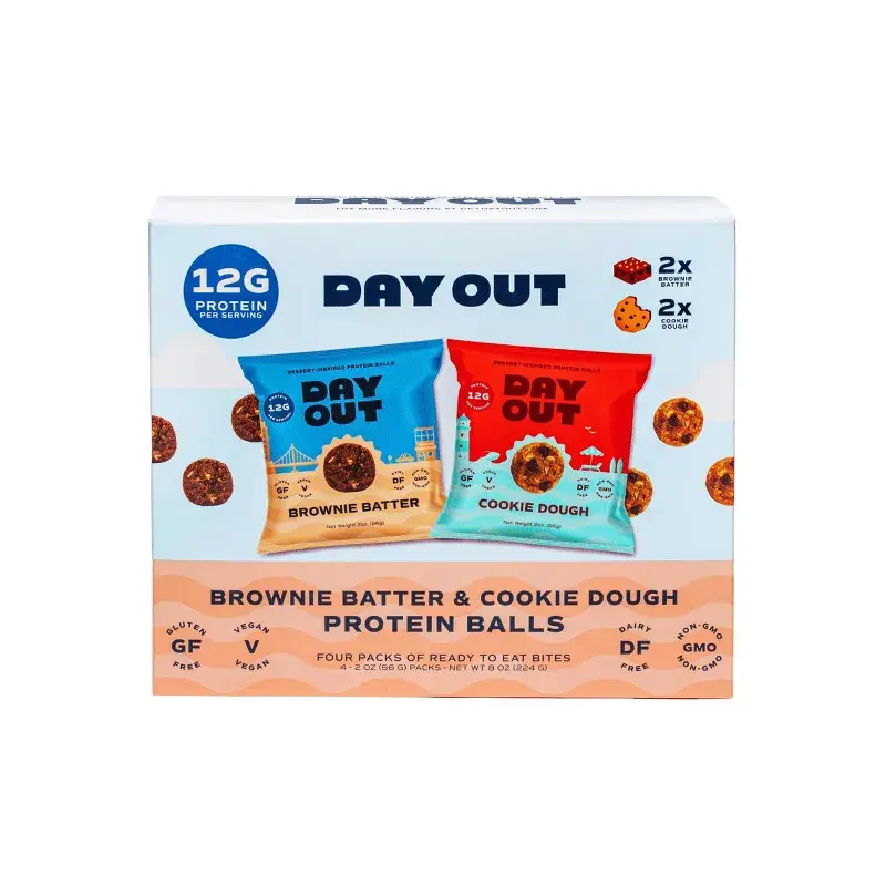 Day Out Brownie Batter & Cookie Dough Protein Balls Variety Pack - 12g Protein - 8oz
