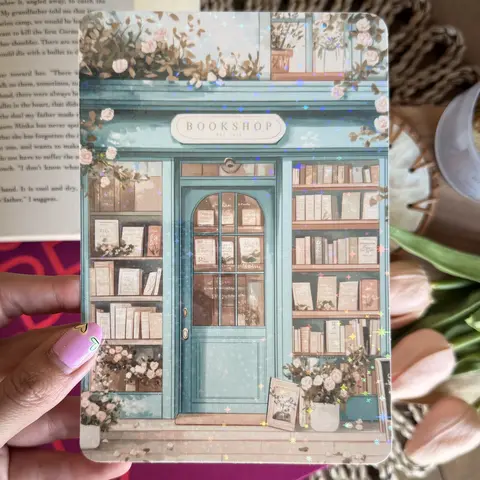 Blue Bookshop Kindle Insert Laminated Cardstock for Kindle Case, Holiday Holographic Kindle Paperwhite Insert