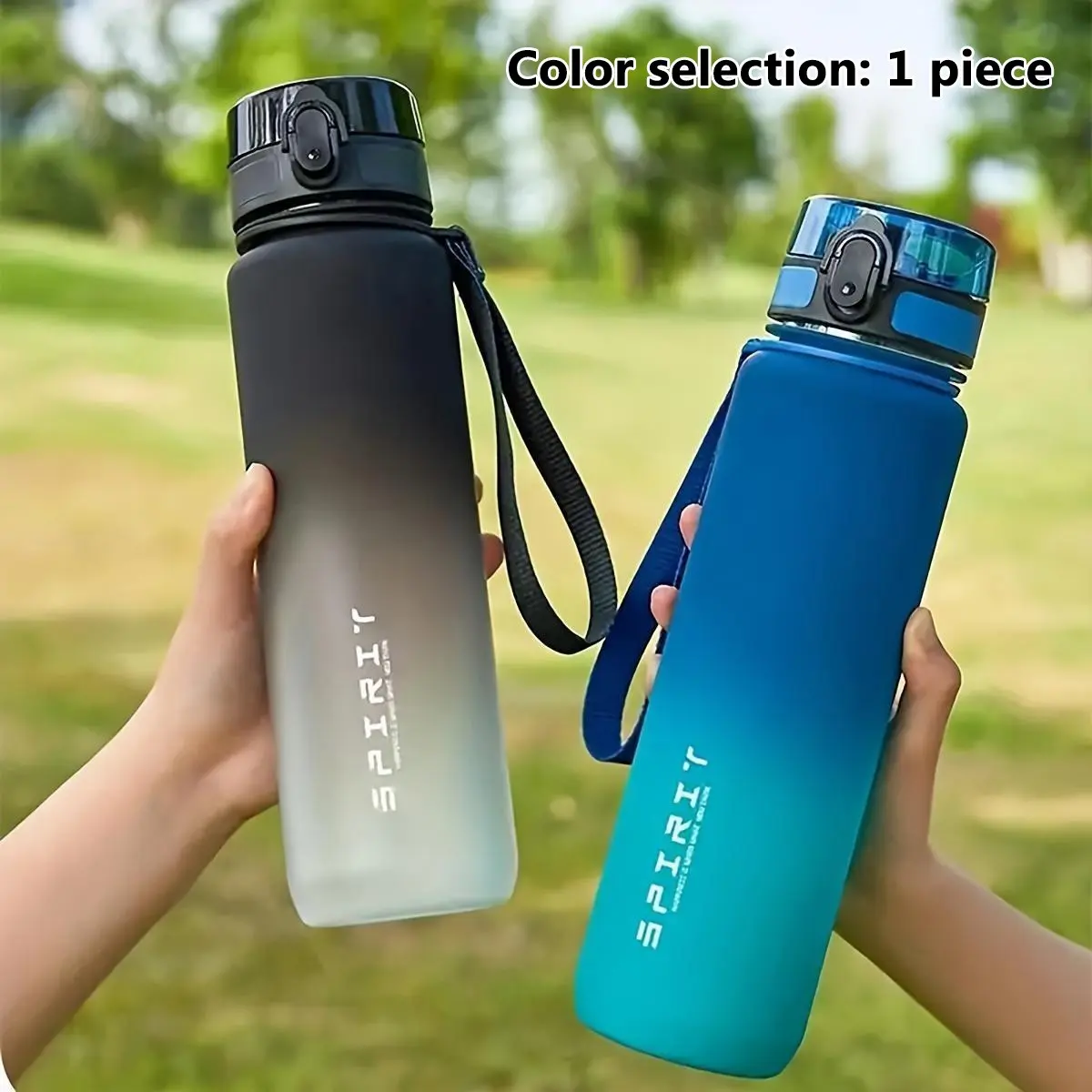 1000ML/650ML/500mL Leak proof Sports Gradient Water Bottle, Colorful Plastic Cup, Portable Drinking Cup, Suitable for Outdoor Travel, Gym, Durable Design, Leakproof Water Bottle