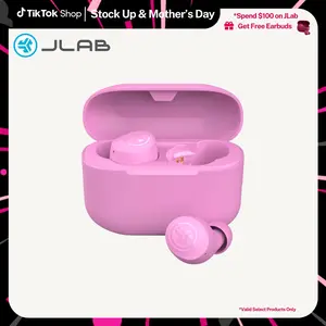 JLab GO POP+ True Wireless Earbuds with 35+ Hour Playtime Dual Connect IPX4 Sweatproof Fast Charge 10 Minutes for 1+ Hour Playtime Rechargeable Bluetooth 5.3 Headset