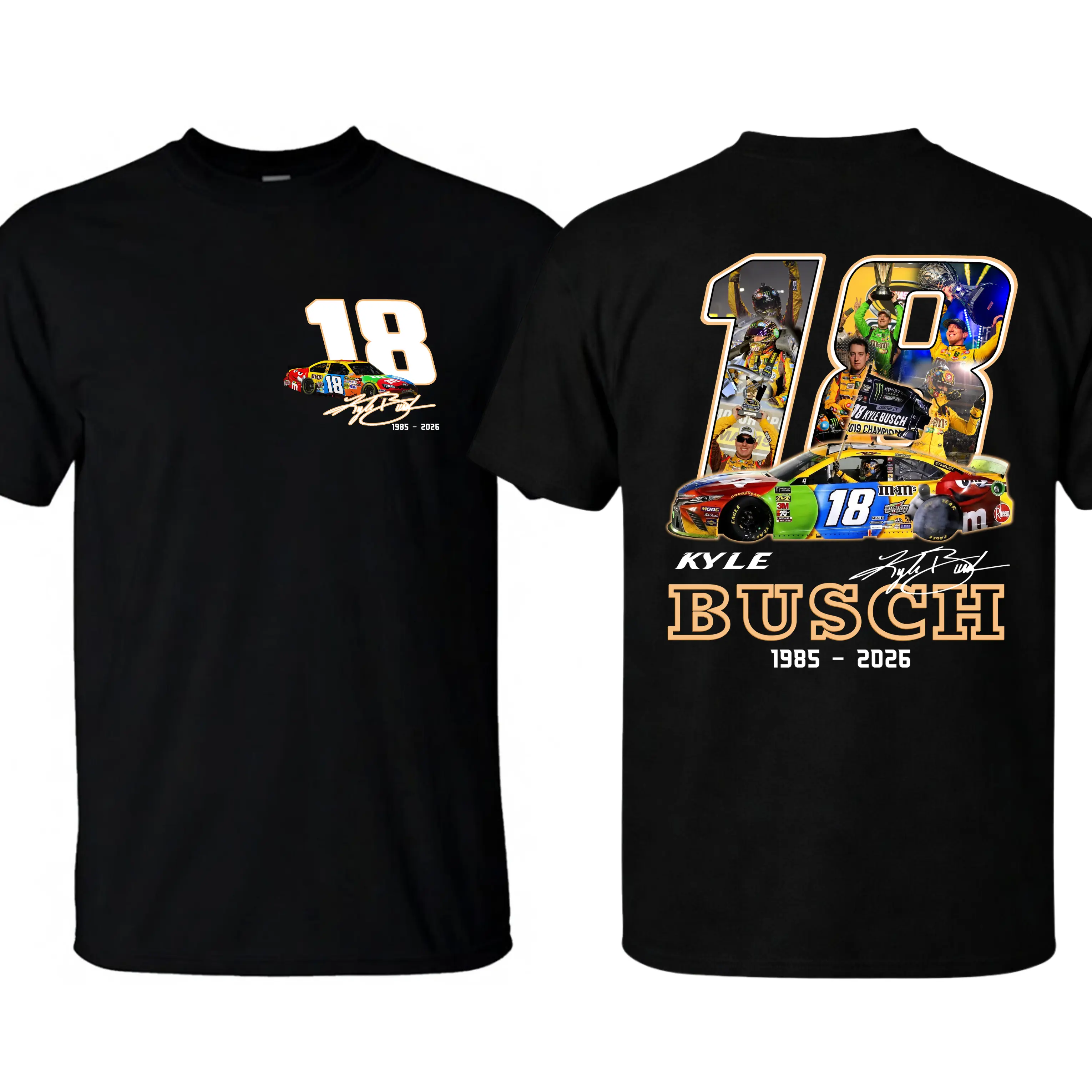 [Sale Up To 50%] Women's Short-Sleeve Round Neck Casual Kyle Busch 18 Tribute Ver 2 T-Shirt, NASCAR Legend Memorial Clothes, RIP Rowdy 1985-2026 Vintage Top