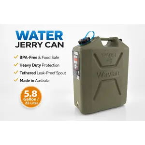 Wavian Green Water Can 22L 5.8 Gallon BPA Free Food Grade w/ Spout