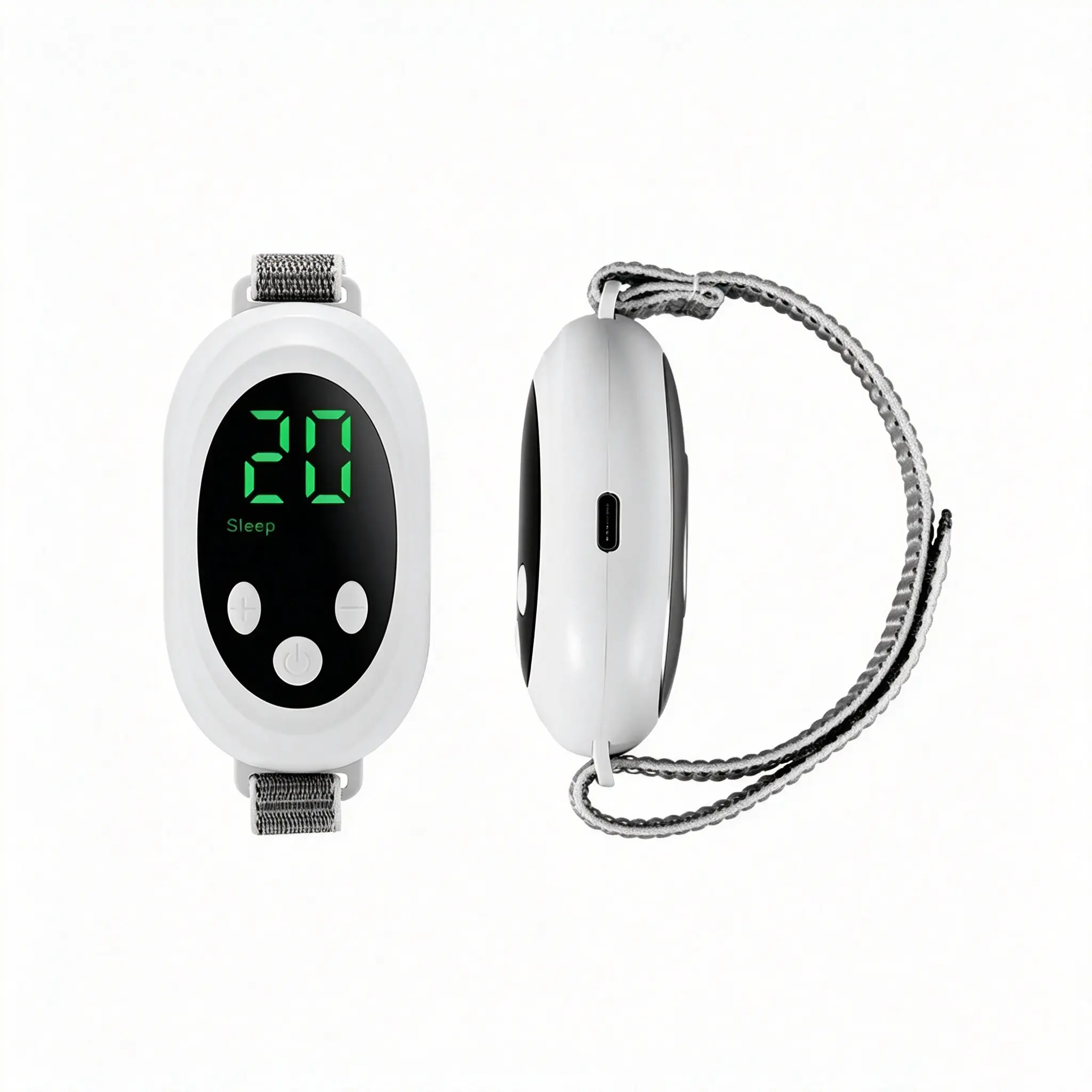 Cordless Plastic Microcurrent EMS Pulse Sleep Aid Device, Skin-Friendly Handheld Palm Massager with Adjustable Strap, 0.6W, 5V1A 1.5-Hour Fast Charging, Type-C Charging Cable*1 for Insomnia Relief (Electronics Accessory)