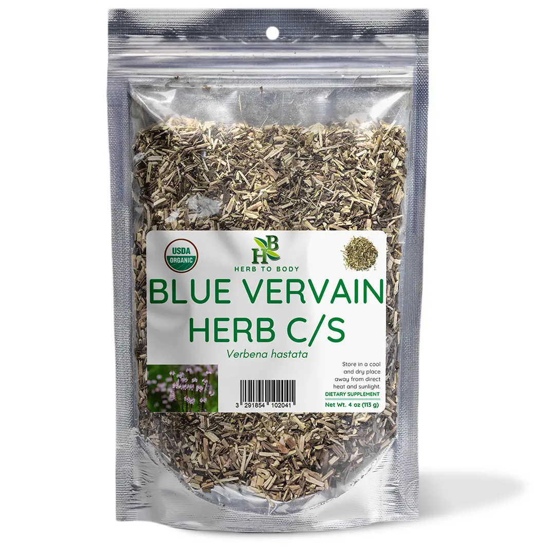 Organic Blue Vervain Herb C/S - 4 oz (113 G) | Cut and Sifted | Pure Blue Vervain Herb for Natural Use | Herb To Body