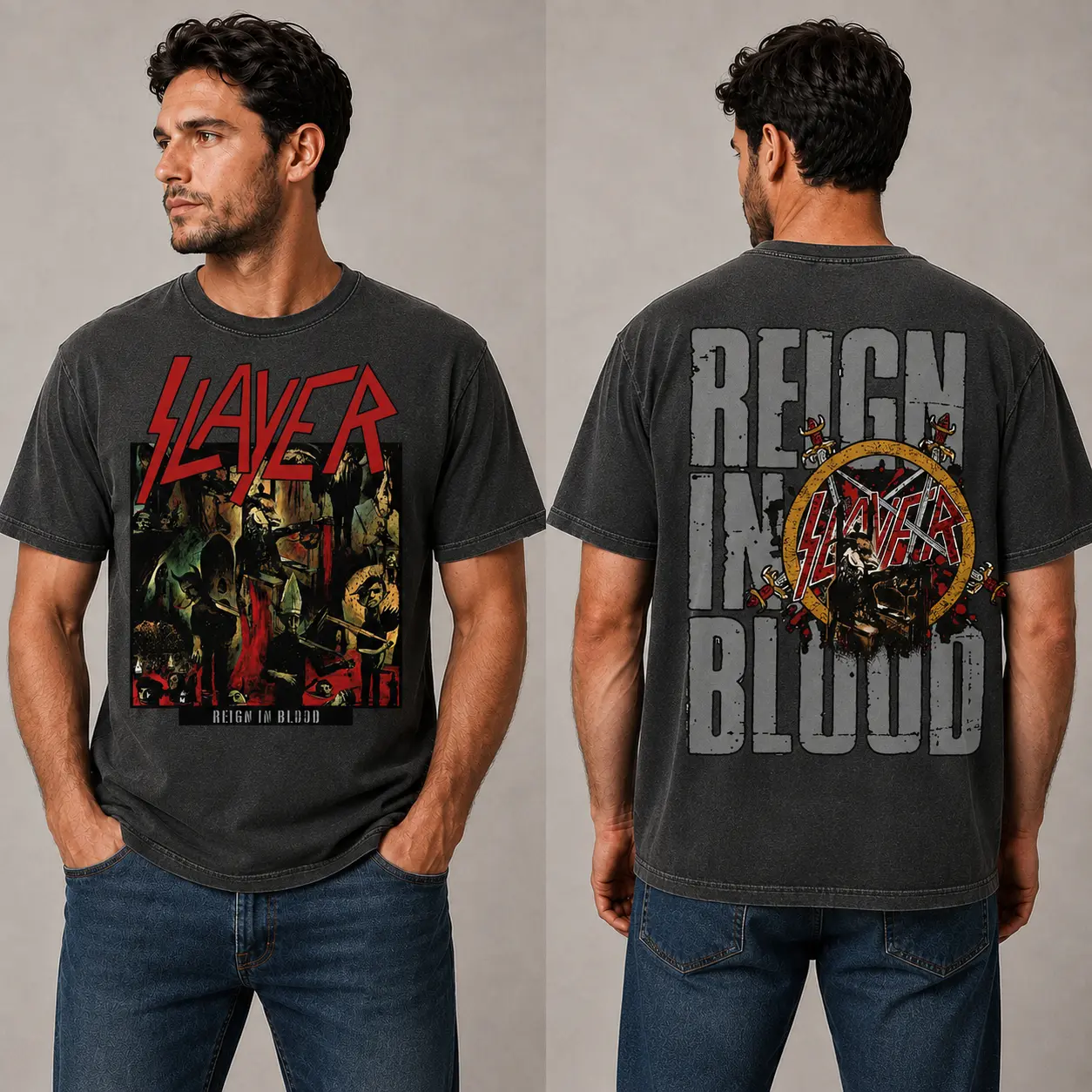 Slayer Reign in Blood Shirt, Thrash Metal T-Shirt, Heavy Metal Band Tee, Rock Music Graphic Shirt, Metalhead Streetwear, Concert Fan Gift