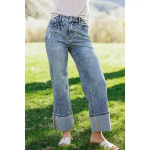 Elia Cuffed Straight Loose Jeans