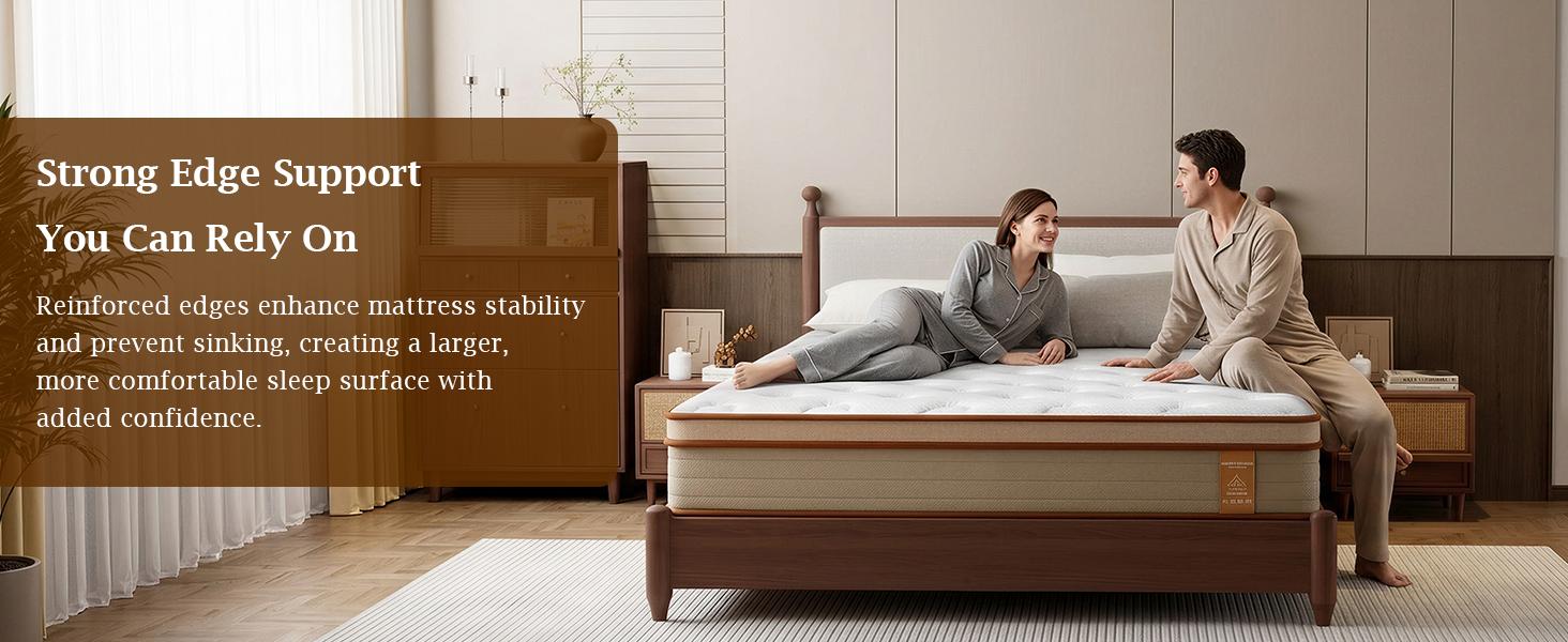 King Mattress 12 Inch Medium Firm Hybrid Mattress Isolation & Extra Edge Support |  Ergonomic Design — Available | Memory Foam & Pocket Springs for Pressure Relief, Motion in Twin/Twin XL/Full/Queen/King Sizes